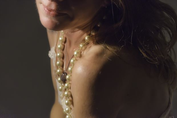 pretty in pearls lingerie photo print by model elle woods