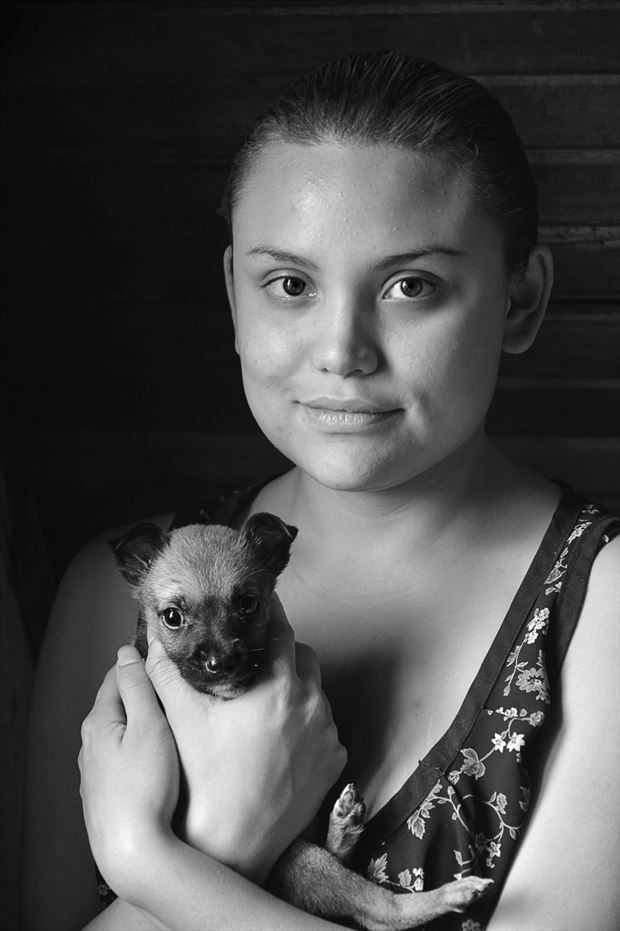 puppy eyes portrait photo print by artist julian monge najera