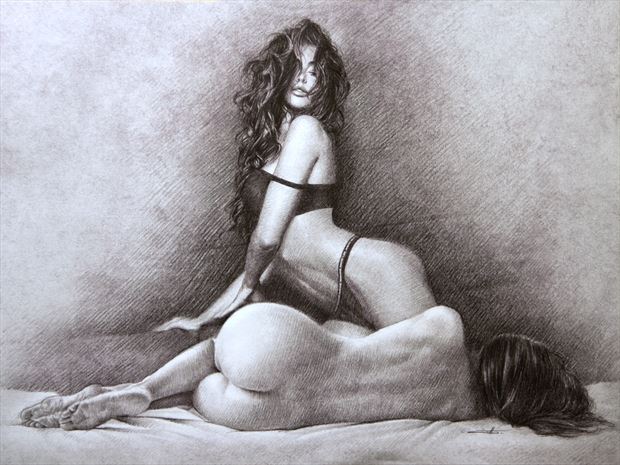 restless love artistic nude artwork print by artist girotto walter