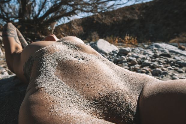 river sand artistic nude photo print by photographer deimos