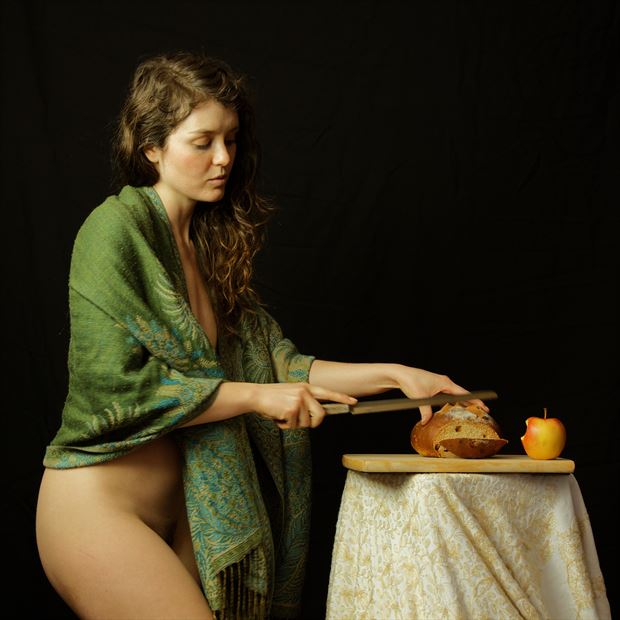 slicing bread jessa ray muse artistic nude photo print by photographer fred scholpp photo