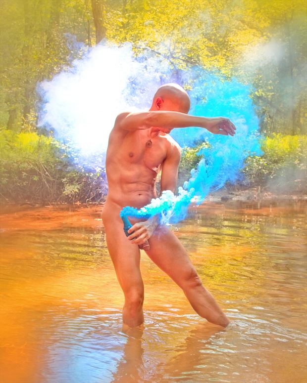 smoked artistic nude photo print by model avid light