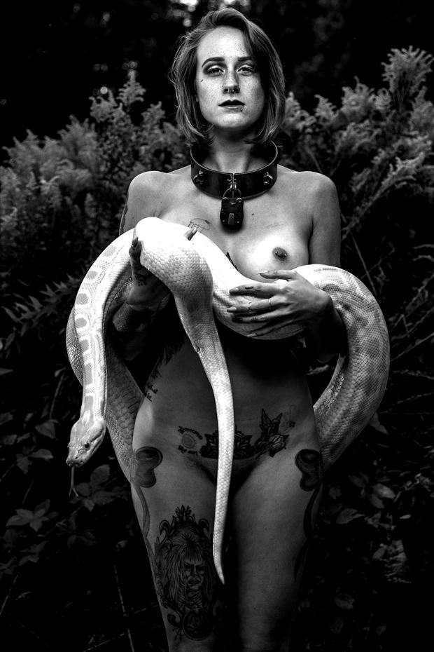 tina and the serpent artistic nude photo print by photographer depa kote