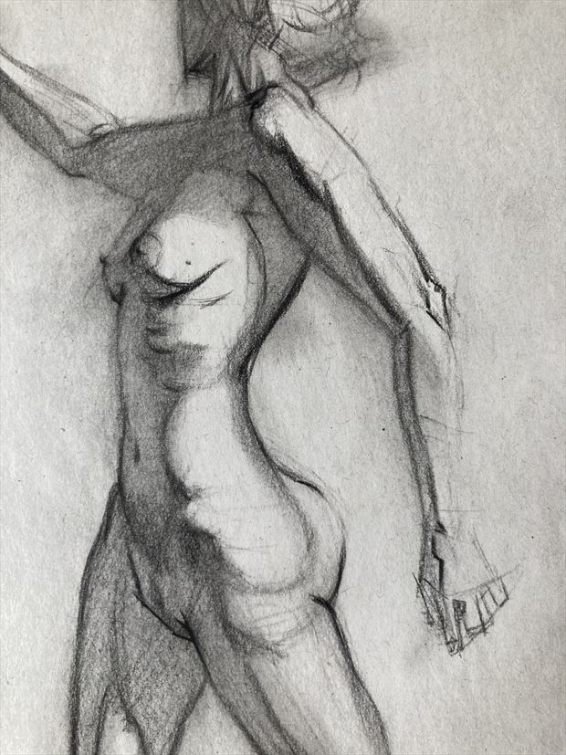 torso and hip study artistic nude artwork print by artist edoism