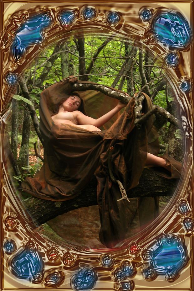 venus in wood artistic nude photo print by photographer joseph auquier