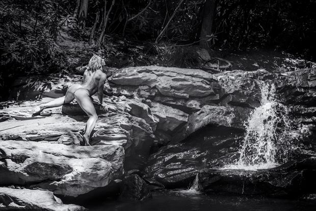 warshipping the waterfall artistic nude photo print by photographer james w